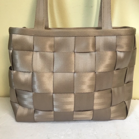 Harveys Seatbelt Original Satchel Tote Bag Shoulder Zip Handbag Purse Beige Tan - Picture 2 of 16